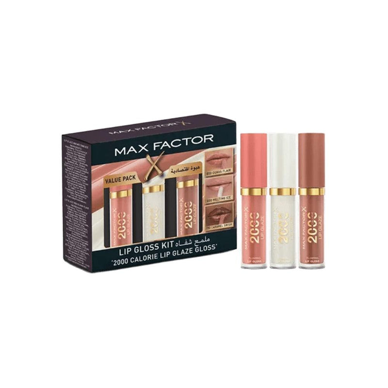 Lip Gloss Set 3-Piece High-Shine Glaze Collection Max Factor X