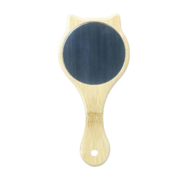 Dara Beauty Handheld Makeup Mirror, Wooden Frame, Portable Vanity Tool