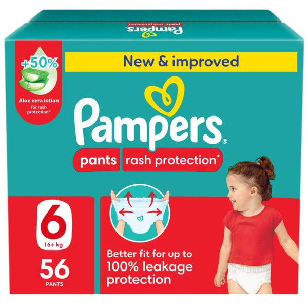 Pampers Active Fit Nappy Pants Size 6 Absorbent Leak Protection 56 Count