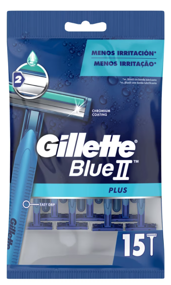 Gillette Disposable Razors Blue 2 Plus 15Pcs