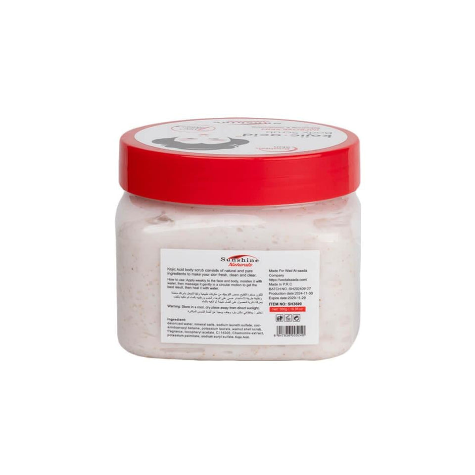 Sunshine Kojic Acid Body Scrub Brightening Exfoliating for Softer Skin 500g