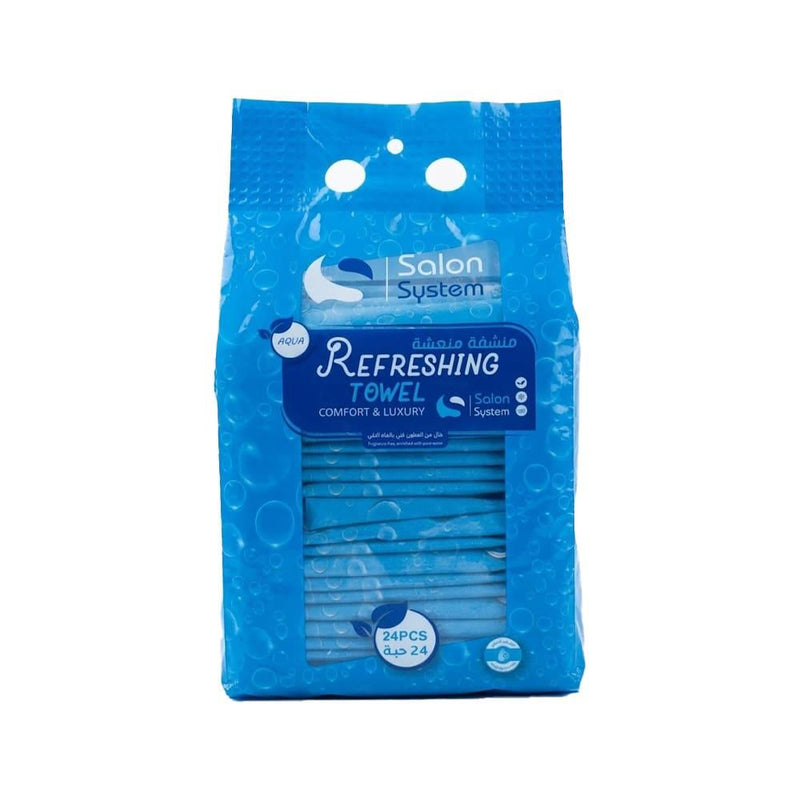 Refreshing Wet Towels Aqua Marine Scent Salon System 24 Pieces