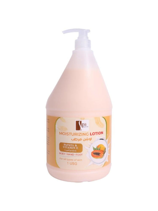 Spa System Papaya & Vitamin E Moisturizing Body Lotion 1 Gallon