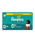 Pampers Diapers Taped Rash Protection Jumbo Box Size 4 96 Count
