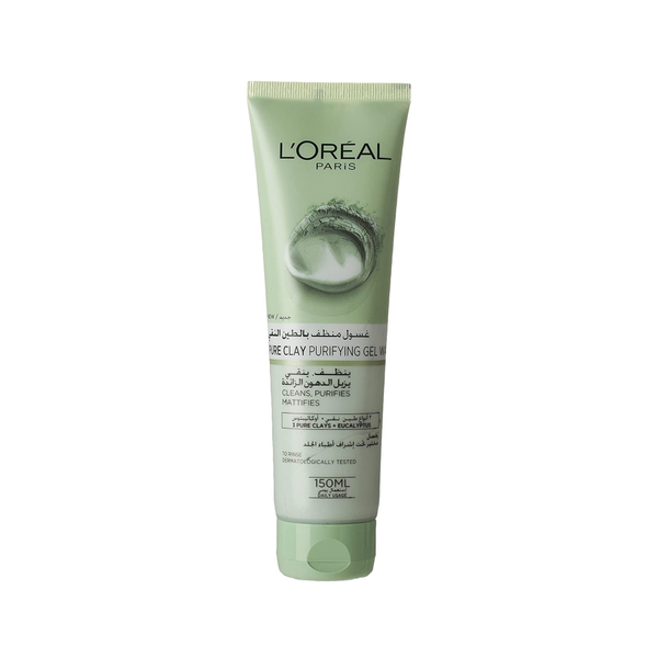 L'Oreal Paris Pure Clay Cleansing Wash, Eucalyptus, Oily Skin, 150ml
