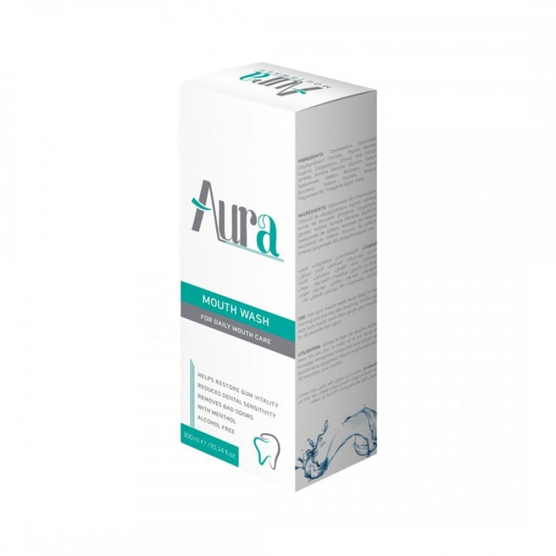 Antibacterial Mouth Wash Fresh Breath Gum Health AURA 300ml