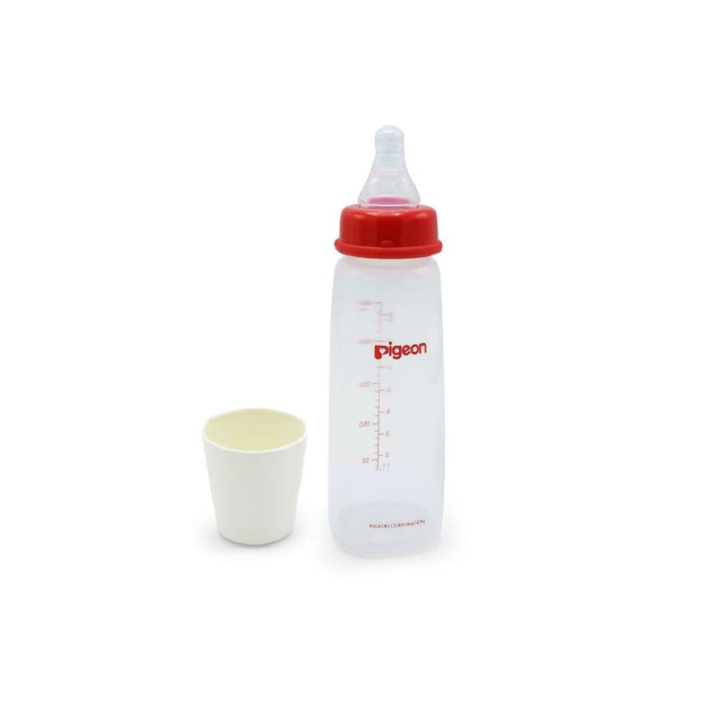 Pigeon Plastic Feeding Bottle with Clear Teat, Anti-Colic, 240ml