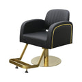 Salon System Hydraulic Hair Styling Chair - Black with Gold Base
