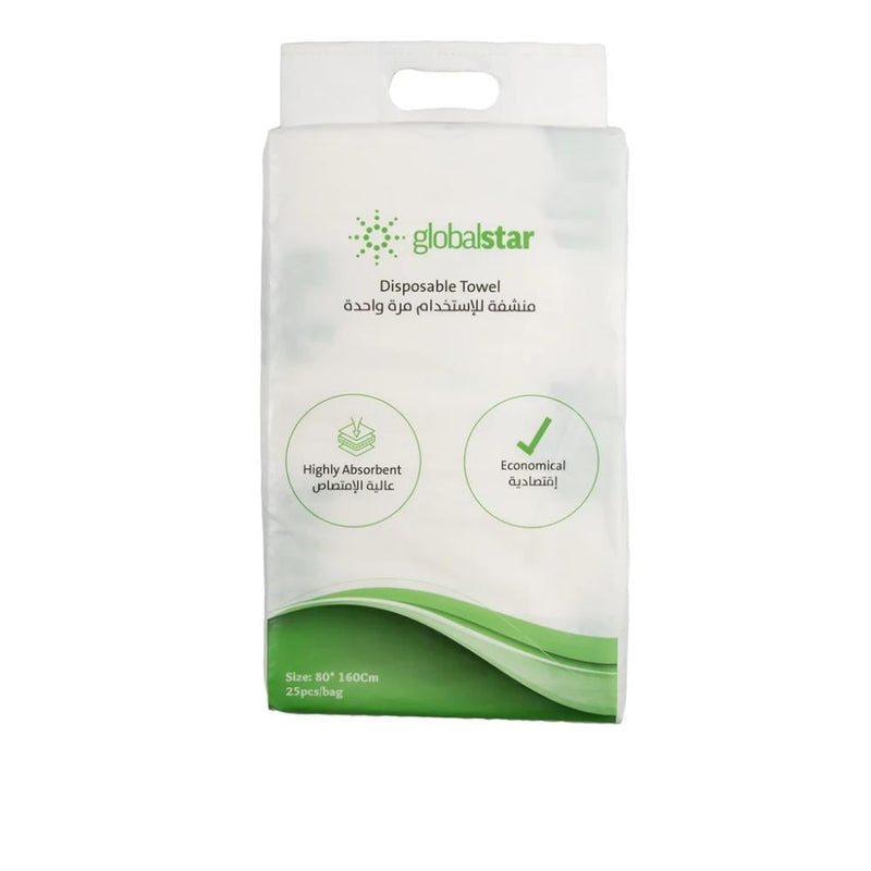 Disposable Compressed Towel Large Absorbent Clinical Grade Global Star 25Pcs