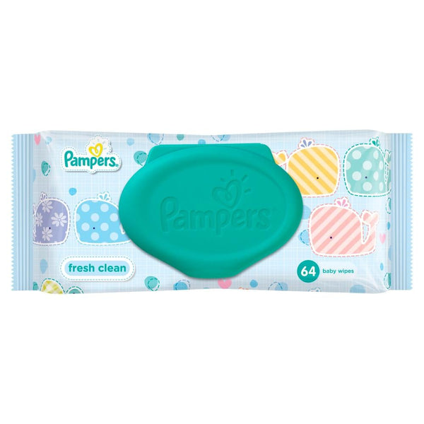 Pampers Wet Wipes Fresh Clean Gentle Hygiene 64 Pieces