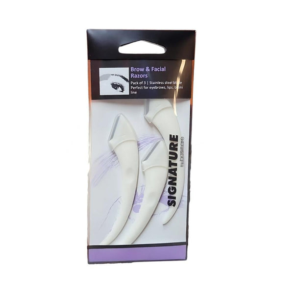 Basicare Eyebrow and Face Razor, 3 Count, Vanilla Souffle Precision Hair Removal