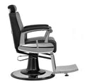 Salon System Men's Barber Chair 5266 Black Silver Iron Adjustable