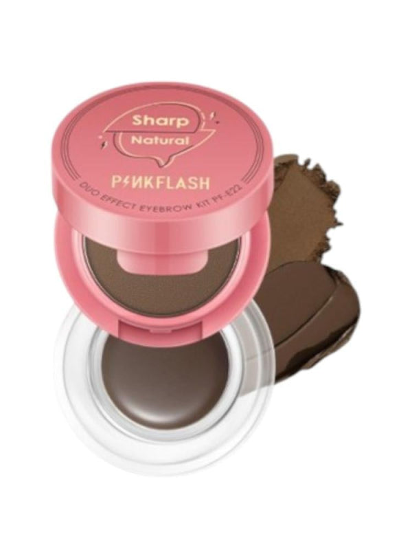 Pink Flash Dual-Effect Eyebrow Kit Powder & Gel - Waterproof