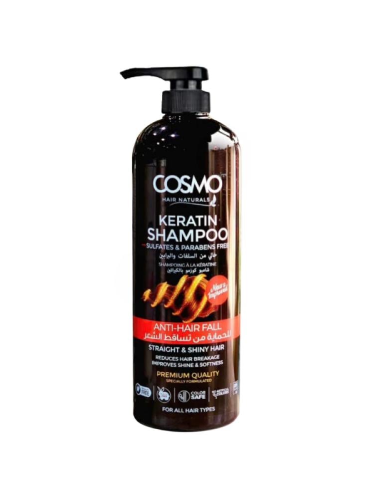Cosmo Keratin Shampoo - Hair Strengthening Formula, Sulfate-Free - 1000 ml