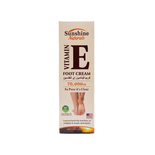 Best Foot Cream for Cracked Heels Vitamin E Sunshine Naturals 100ml