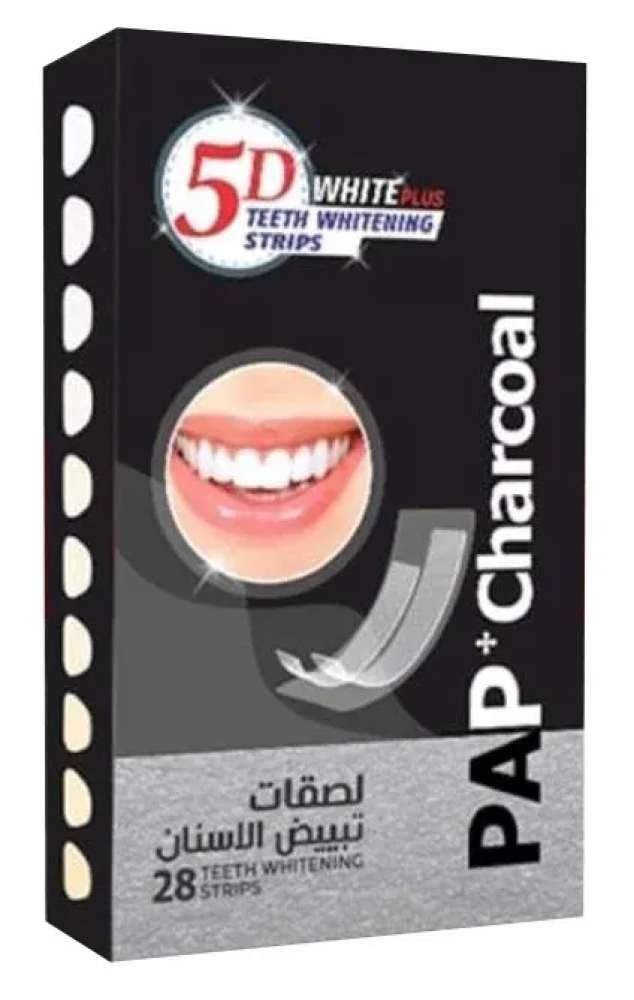 Teeth Whitening Strips PAP+ Charcoal Stain Removal 5D WHITE 28 Pieces