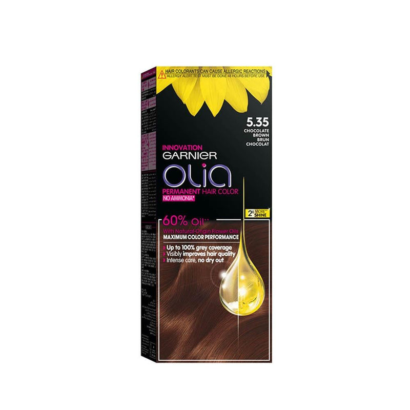 Brown Hair Dye Ammonia-Free Chocolate Brown 5.35 Garnier Olia 1 Pack