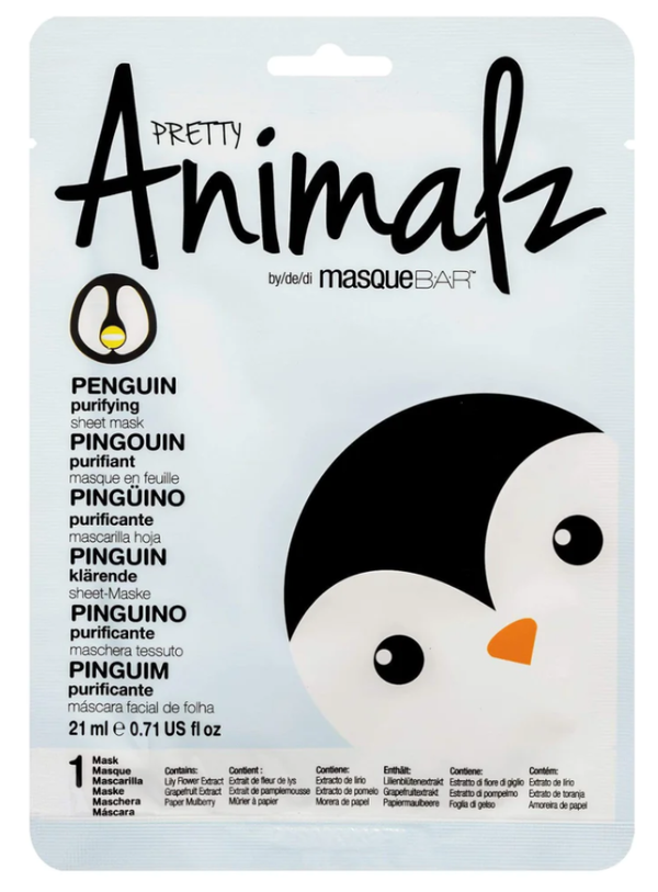 Penguin Hydrating Sheet Mask Fun Animal Design Masque Bar 1 Piece