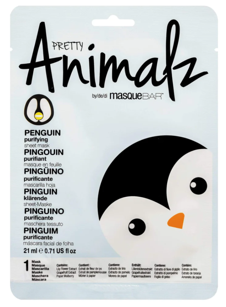 Penguin Hydrating Sheet Mask Fun Animal Design Masque Bar 1 Piece