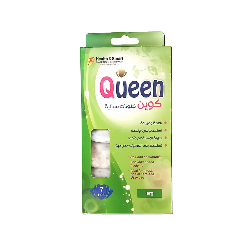 Queen Women's Period Panties, Leak-Proof Absorbent Underwear, 7 Pack, L