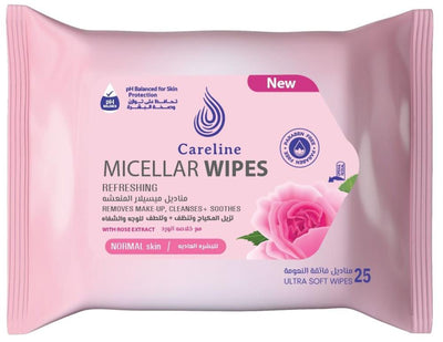 Careline Makeup Remover Wipes Micellar Water - Gentle Cleanse - 25Pcs