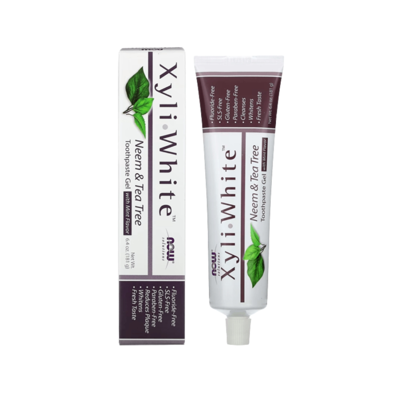 Now Zeli White Toothpaste, Neem & Tea Tree, Fluoride-Free, 181g