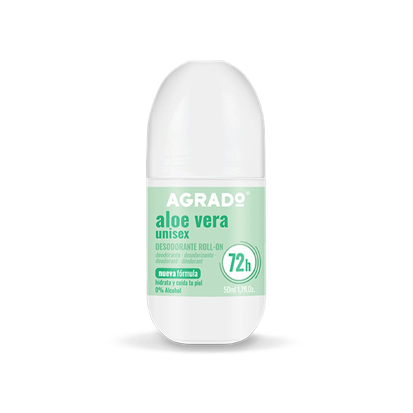 Agrado Unisex Aloe Vera Roll-On Deodorant, 48-Hour Protection, 50ml