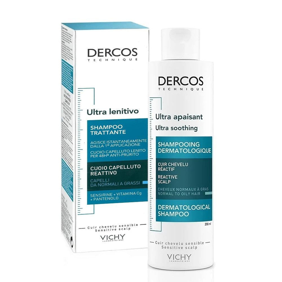 Vichy Dercos Ultra Sensitive Shampoo for Normal to Oily Hair Gentle Cleanse 200ml