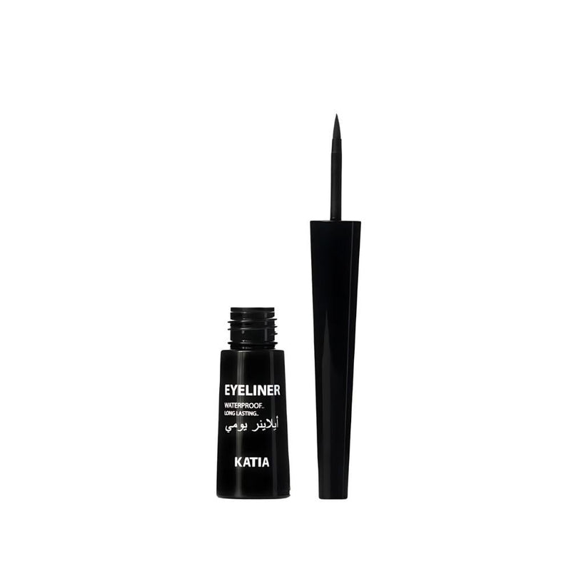 Black Liquid Eyeliner Waterproof Smudge-Proof Precision Tip Katia 1 Piece