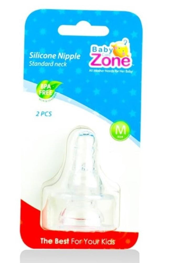Playtex Nipple Medium Flow Silicone Replacement Teat Baby Zone 2 Pack