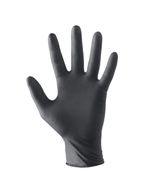 Powder Free Vinyl Gloves - Black, Medium Size, 100 Count