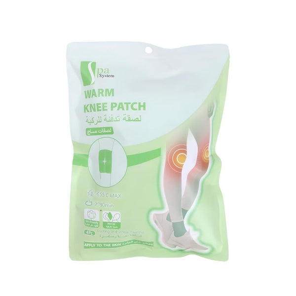 Spa System Knee Warming Patches Muscle Relaxation Support 4 Pack