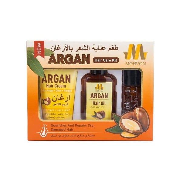 Hair Care Set Argan Oil Nourishing Morvon 3-Piece