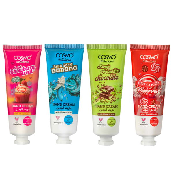 Cosmo Mini Hand Cream Gift Set - 4 x 75ml with Shea Butter & Dessert Scents