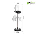 Salon System Hair Dryer Holder - Triple Ceramic Base, White, Floor Standing