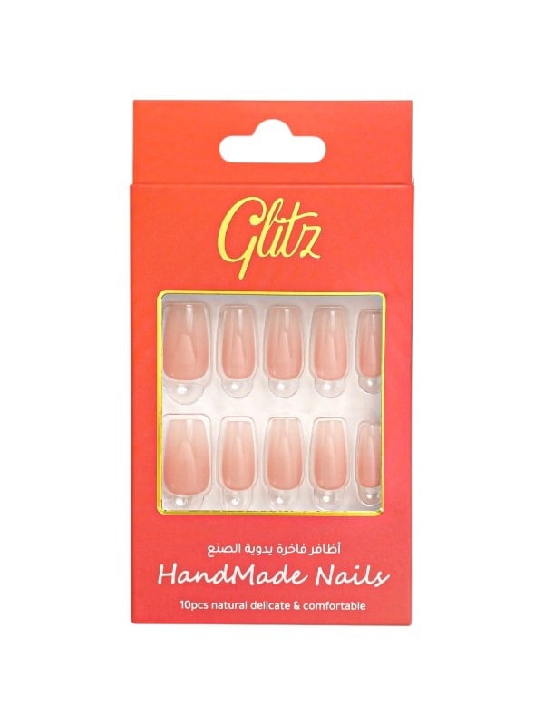 Glitz Press-On Nails Nude Pink 10pcs