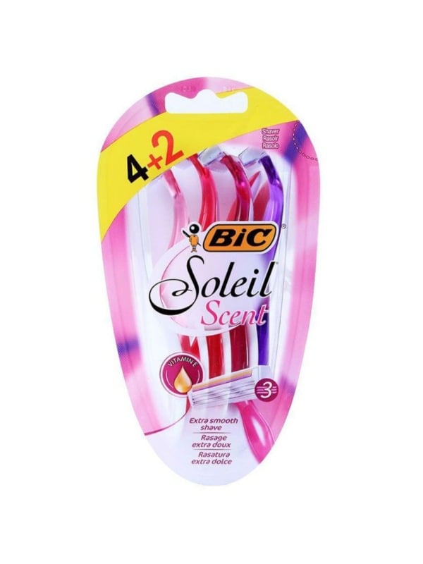 Bic Disposable Razors Soleil Scent Women's 4+2 Pack 6 Pieces