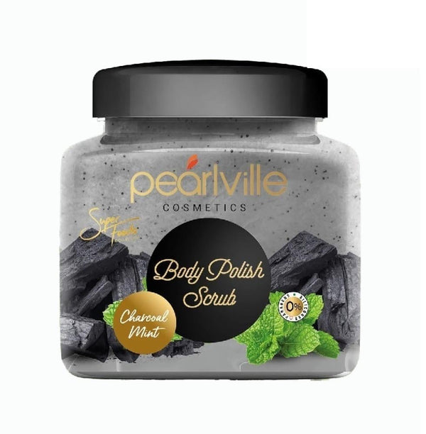 Body Polish Scrub Charcoal Mint Detoxifying Pearlville Cosmetics 200g
