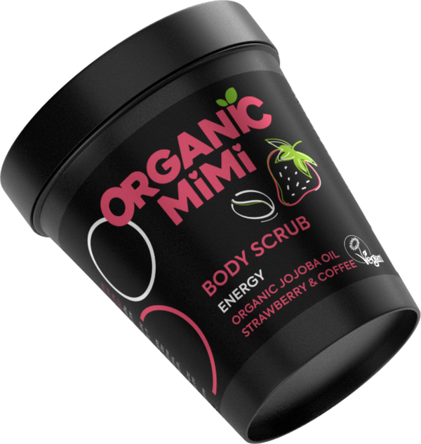 Coffee Body Scrub Energy Strawberry and Coffee Organic Mimi 250g
