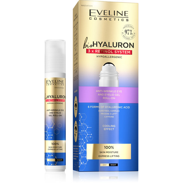 Eye Gel Roll On Bio Hyaluron Anti-Wrinkle Eveline 15ml