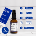 Retinol Facial Serum for Smooth Radiant Skin by Q+A 30ml