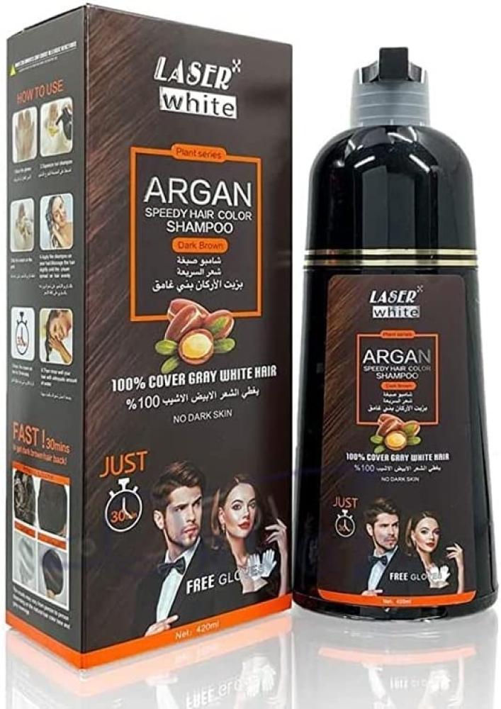 Best Shampoo for Dark Color Treated Hair Argan Oil Coverage Laser White 420ml