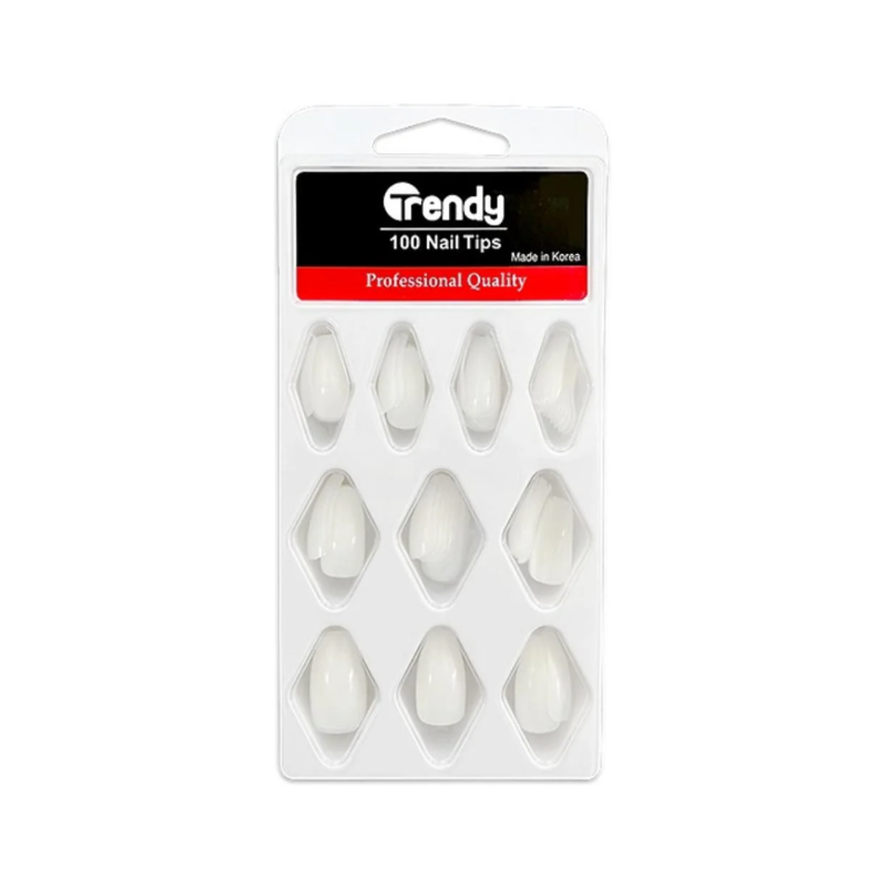 Trendy Artificial Nail Set A-100/TR-15 White 100-Piece