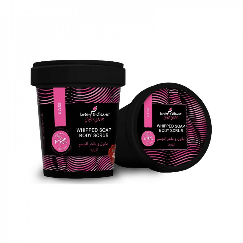 Rose Body Soap and Scrub Dual Action Exfoliating Cleanser Jardin Olean 500g
