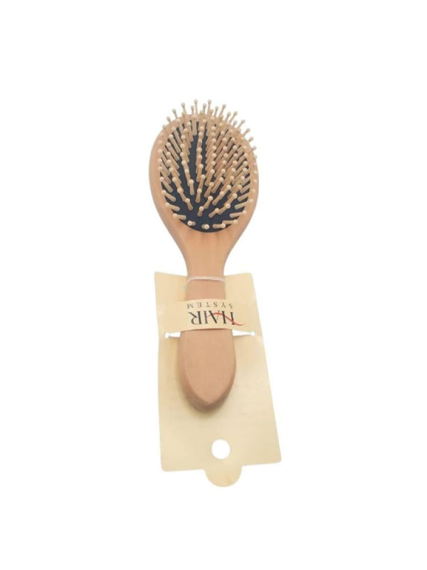 Salon System Small Wooden Hairbrush with Black Base