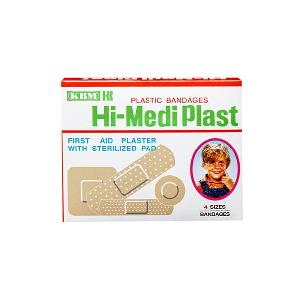 Wound Dressing Plasters Assorted Sizes 100 Pack Hi-Medi Plast