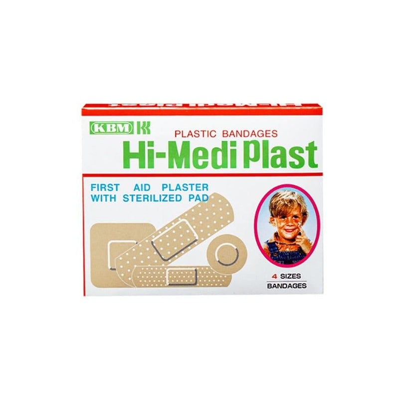 Wound Dressing Plasters Assorted Sizes 100 Pack Hi-Medi Plast
