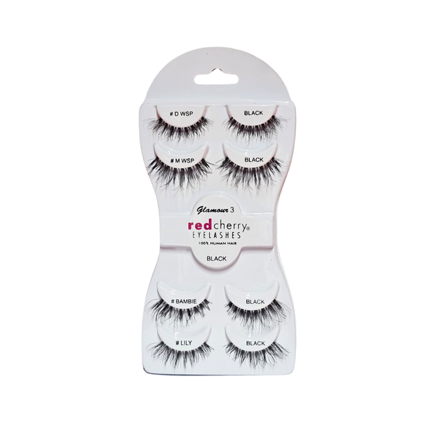 Red Cherry Glamo Tip Lashes 3, 100% Natural Hair, Reusable