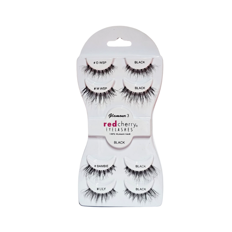 Red Cherry Glamo Tip Lashes 3, 100% Natural Hair, Reusable