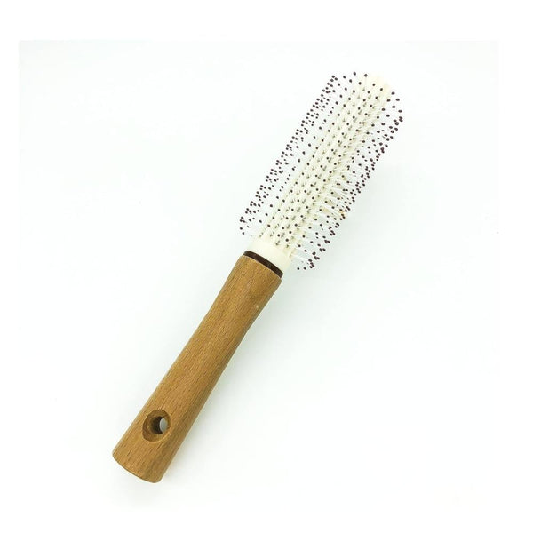Max Donna Round Detangling Hair Brush Bamboo Handle Flexible Bristles